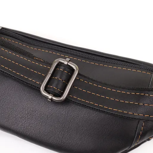 Чоловіча сумка-бананка з натуральної гладкої шкіри SHVIGEL 34х12х4 см sum0027456 - фото 5