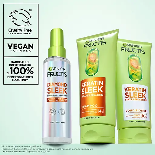 Спрей для пухнастого та сухого волосся Garnier Fructis Keratin Sleek для розгладження та надання блиску 150 мл - фото 10
