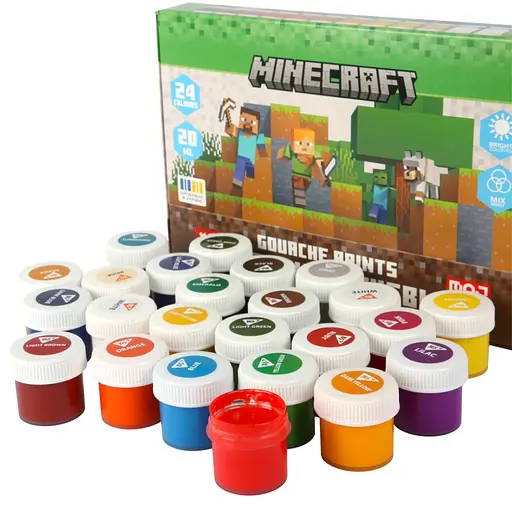 Гуашевые краски Yes Minecraft 24 цветов по 20 мл (230409) - фото 3