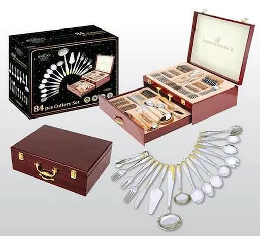 Набор столовых приборов Bohmann BP-A84-GM на 12 персон с позолотой 84 предмета - фото 2