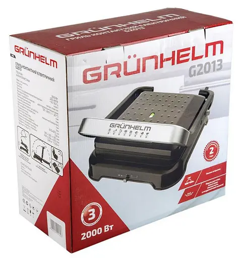 Прижимной контактный гриль Grunhelm G2013 2000 Вт - фото 9