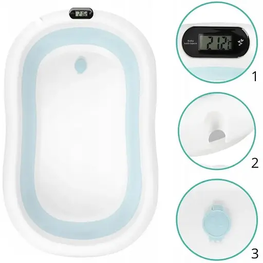 Дитяча ванночка Kanzaa Blue з подушкою, термометром - фото 2