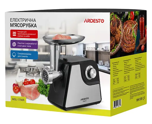 Мясорубка Ardesto MGL-1790R Black/Gray - фото 6
