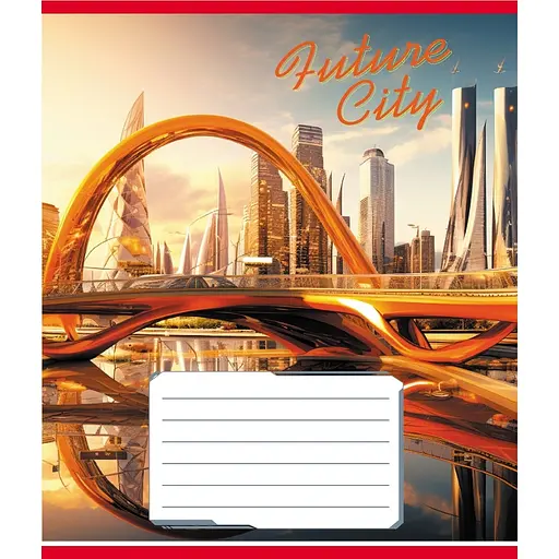 Тетрадь ученическая "Города будущего" Leader 024-550177K-3 в клеточку, 24 листа - фото 1