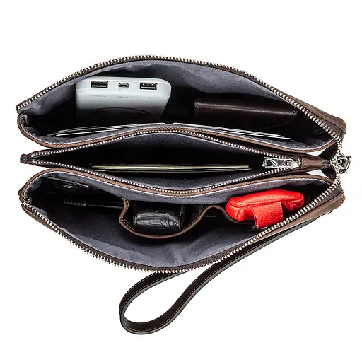 Чоловіча шкіряна барсетка GRANDE PELLE 25х15х4 см acs0016111 - фото 4