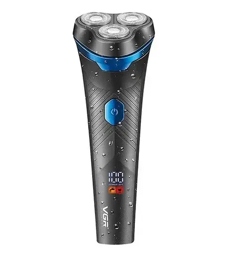 Електробритва чоловіча роторна VGR V-314 IPX6 LCD + дорожня сумочка (Чорний) - фото 2