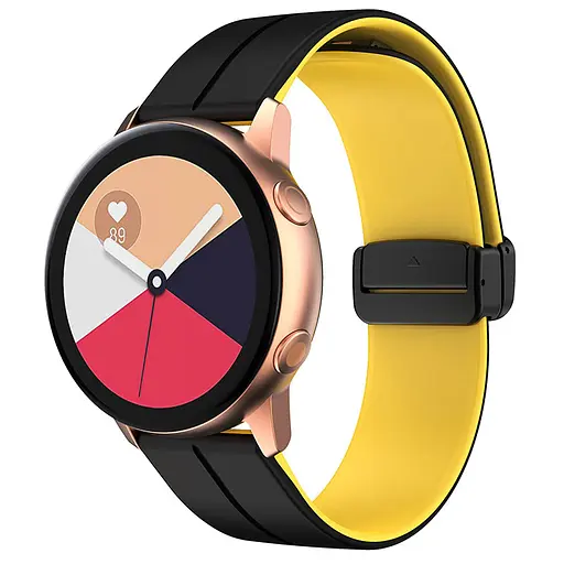 Силиконовый ремешок Classy для Smart Watch 20mm Black/Yellow