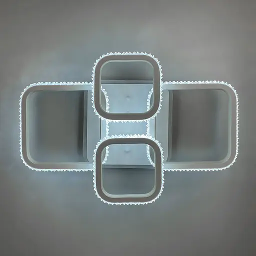 Світлодіодна LED люстра з RGB підсвіткою в білому корпусі | Арт. A 77074/2+2 RGB WT | Line F - фото 4