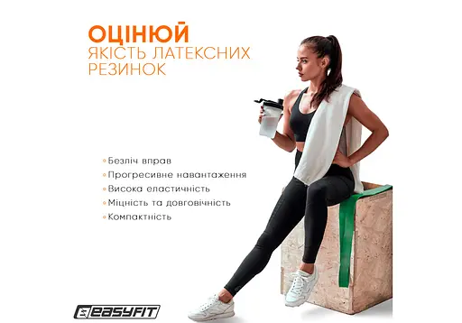Гумова петля-еспандер Easyfit Origin 19-65 кг гумка для підтягувань, фітнесу та тренувань Зелена (EF-2654-5) - фото 8