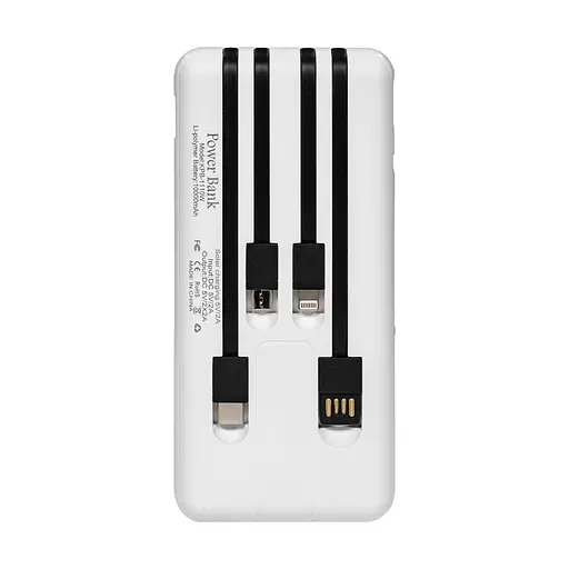 Повербанк 10000mAh Power Bank Kraft KPB-1110W White бездротова зарядка (43-00098) - фото 3
