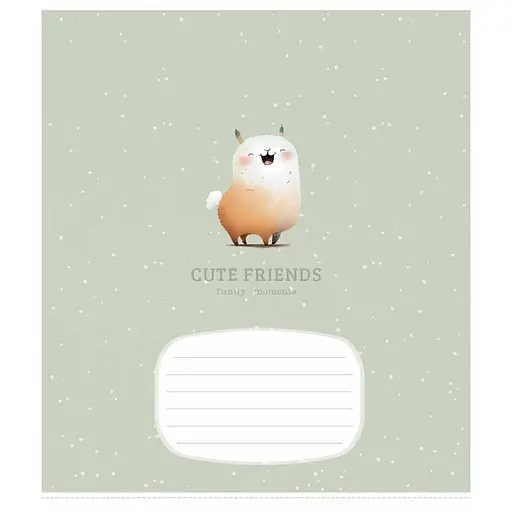 Зошит учнівський "Cute friends" 012-3292K-2 в клітинку, 12 аркушів