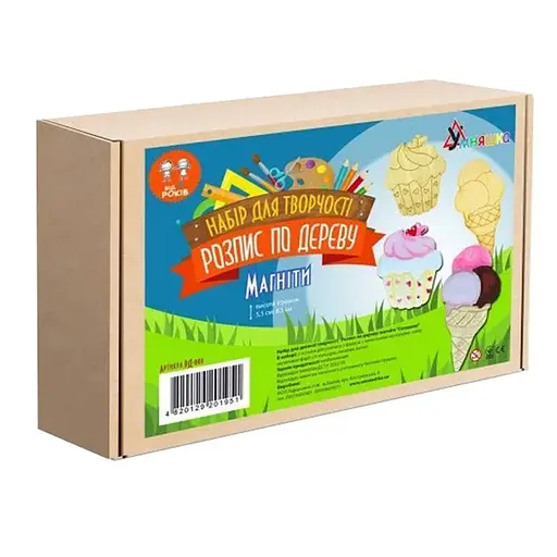 Набор детского творчества Роспись по дереву «Магниты-сладости» Умняшка РД-008 - фото 2