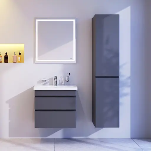 Тумба з умивальником AM.PM Hit підвісна 60 см графіт матовий M93A-FHX0602-WC0602GM38 Графіт - фото 4