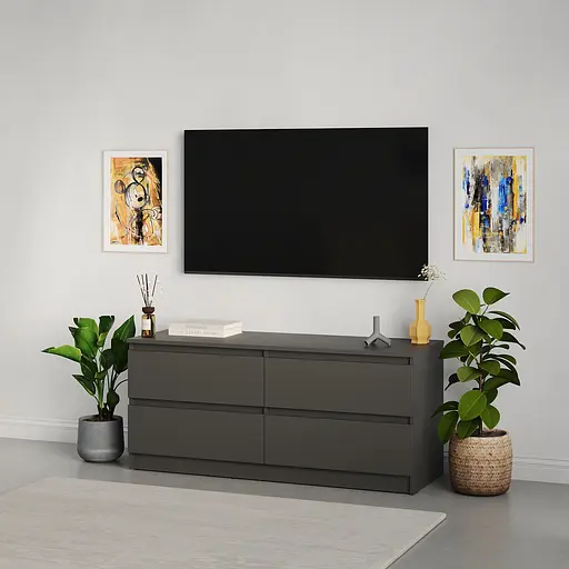 Тумба під телевізор MebelStar Нео 4Ш 120x43x53 см Антрацит (MBS-1274) - фото 1