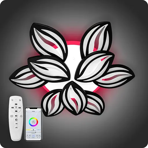 Люстра світлодіодна 517 Dlight 3color з пультом 165Вт Чорний (01797) - фото 2