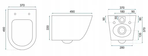 Подвесной унитаз Rea Carlo white mini flat gold edge REA-C1222, Белый - фото 5