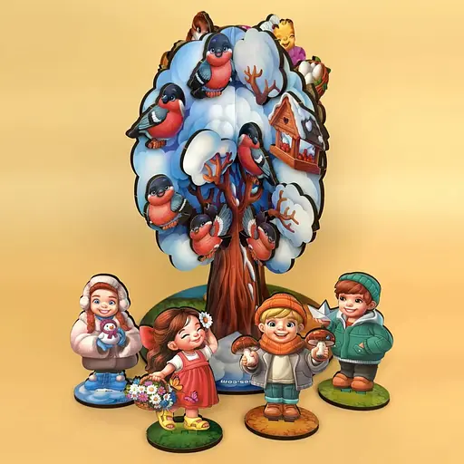 Детская настольная игра "Времена года абрикоса" (ПСД295) PSD295 деревянная - фото 6