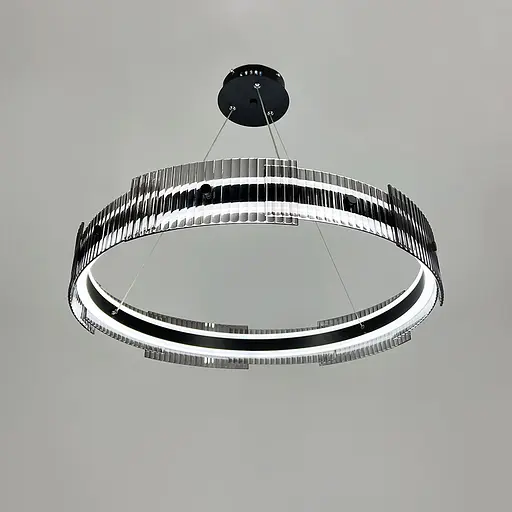 Черная кольцевая люстра с графитовыми пластинами Ø 60 см Ст. MJ 233-600 BK Line F - фото 6