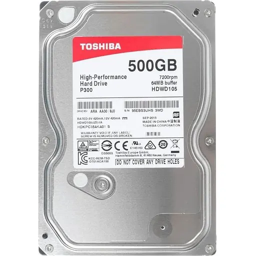 Жесткий диск Toshiba P300 512 ГБ 3.5 дюйма HDWD105UZSVA - фото 1