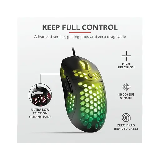 Мышка Trust GXT 960 Graphin Ultra-lightweight RGB USB Black (23758) - фото 8