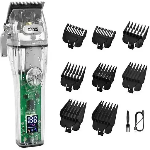Машинка для стрижки волосся DSP 90493 з насадками різної довжини бездротова машинка для стрижки з акумулятором 5 Вт Прозора - фото 1