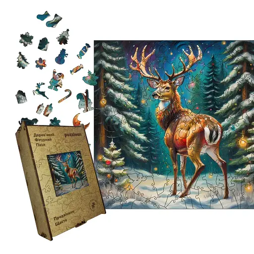Деревянный пазл Предвестник Счастье, А2, Картонная коробка 300+ элементов