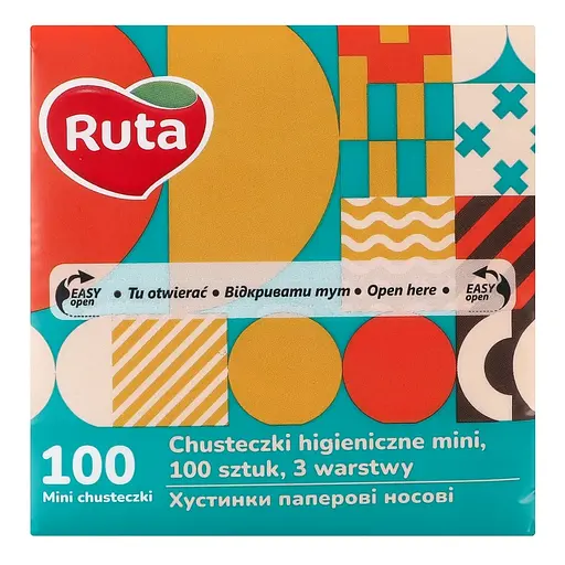 Хустинки носові Ruta Mini Tissues 100 л 3 ш без аромату - фото 2