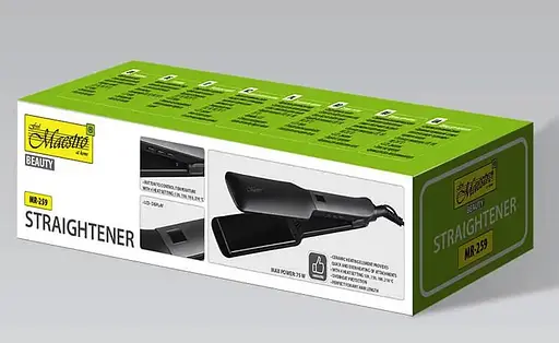 Керамічний випрямляч для волосся Maestro MR-259 зі швидким нагріванням до 210°C 75Вт Чорний/Сірий - фото 3