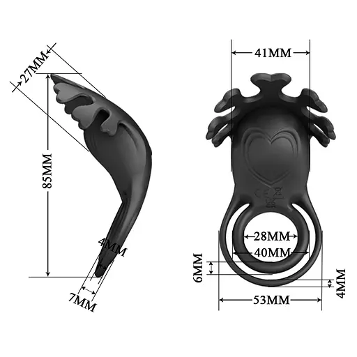 Эрекционное кольцо Pretty Love Vibrant Penis Ring Ruben 8.5 см черный - фото 6