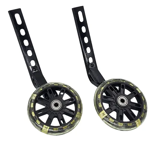 Опорні (тренувальні / додаткові) світлодіодні колеса для дитячого велосипеда 12'-20' чорний (G0000999) - фото 1