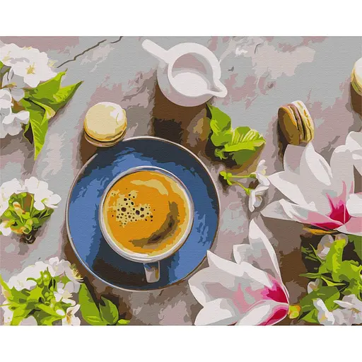 Картина по номерам Кофе и цветы Brushme 40x50 см разноцветная 000277260