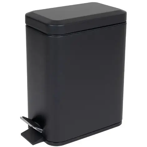 Мусорное ведро Zerix Sansa-TC0105 Black с плавным закрытием прямоугольное 5 л черный (ZX5894)  - фото 1