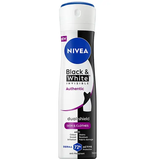 Антиперспірант Nivea Чорне та біле Невидимий Автентичний 150 мл. (5900017107240)