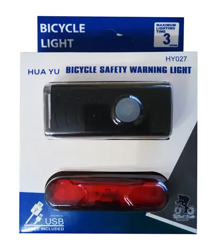 Вело набір фара передня та задня Hua Yu HY027 велосипедні ліхтарі габаритні мігалка стоп 1XPG 5SMD Micro-USB - фото 9