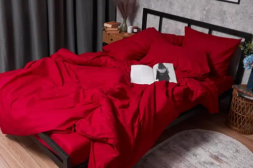 Пододеяльник Moon&Star Бязь Gold Люкс Cherry Red Двуспальный 175x210 см - фото 5