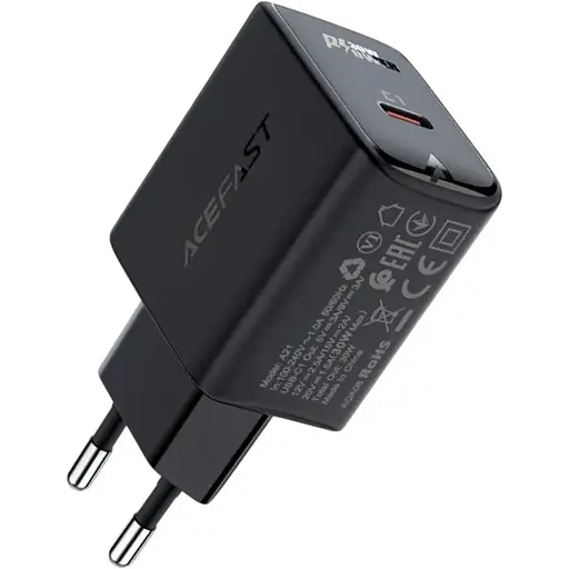Зарядное устройство Acefast Model A21 USB-C PD30W Max GaN Gharger 3A Black