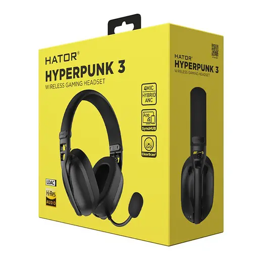 Игровые наушники беспроводные с микрофоном HATOR ESH-15 Wireless HYPERPUNK 3 SyncHUB Hi-Res Black - фото 7