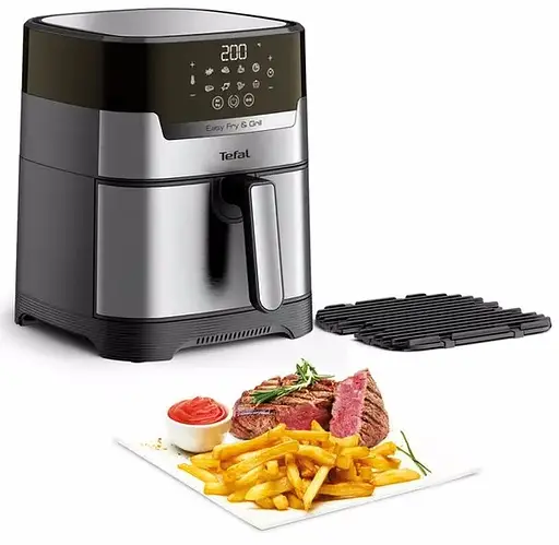 Мультипечь Tefal Easy Fry&Grill Precision EY505D15 нержавеющая сталь с черным UA - фото 2