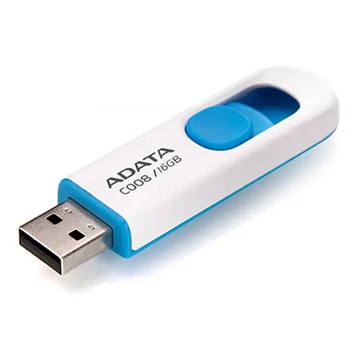 Флеш-накопитель ADATA USB 2.0 C008 16Gb белый/голубой - фото 3
