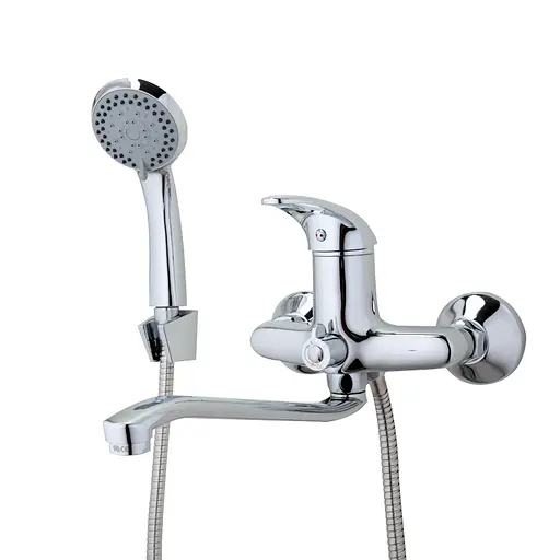 F2203 Змішувач для ванни довгий пл. вигнутий гусак Ø40 Frap 1/10 Хром - фото 7