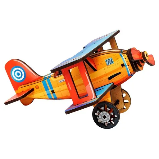 Детский деревянный 3D конструктор Турбо планер PuzzleOk Puz-00959 27 деталей - фото 4