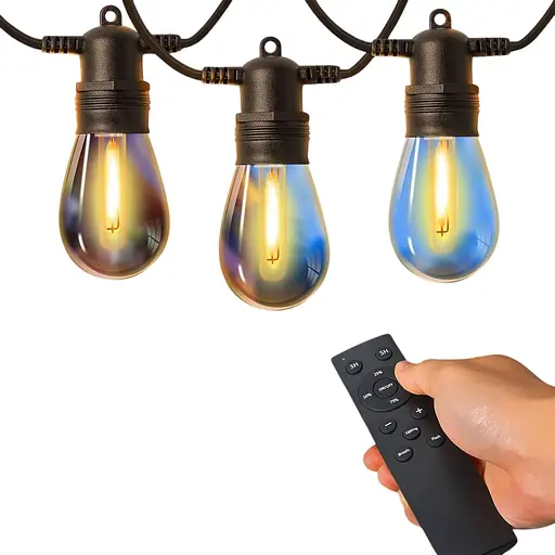 Гирлянды с дистанционным управлением 107 футов, 32 светодиодные лампы по 1 Вт, 2200 К
