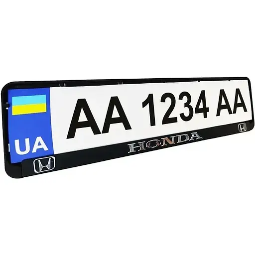 Рамка номерного знака Poputchik пластик с объемными буквами Honda 52х13.5х2см 2 шт - фото 1