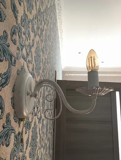 Бра Brille BKL-666W/1 настінне накладне класичне E14 WH+G - фото 9