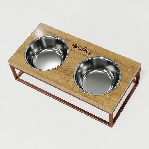 Hollky Base M — миски на підставці для середніх собак та великих котів (2 × 0,95 л) - фото 4