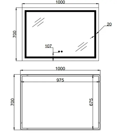 Зеркало Qtap Mideya (MI1) прямоугольное с LED-подсветкой Touch QT2078NCF10070 - фото 3