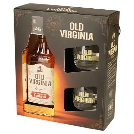 Набір: віскі Old Virginia Kentucky Straight Bourbon Whiskey 40% 0.7 л + 2 склянки - фото 6