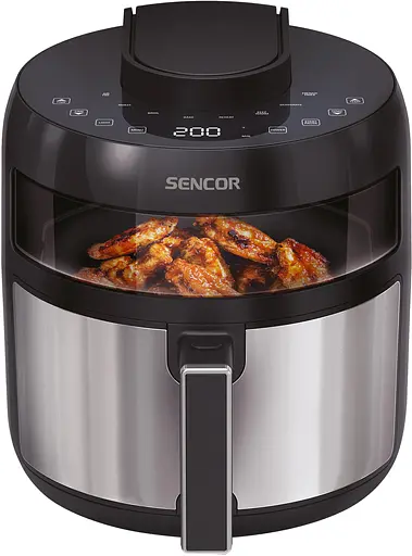Мультипечь Sencor VITA 1500Вт 5л сенсорное управление 8 программ нержавеющая сталь пластик серо-черный - фото 5