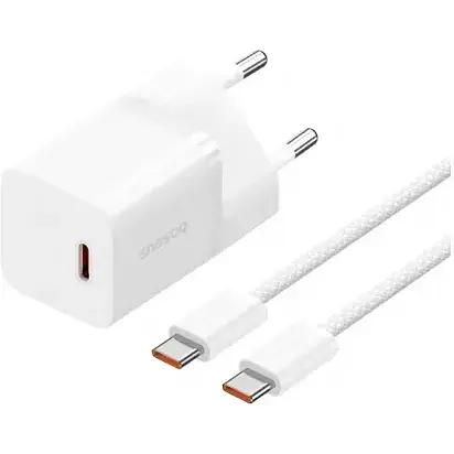 Мережевий зарядний пристрій Baseus GaN5 Fast Charger (mini) 1C 30 W EU Cable Type-C to Type-C 1m P10110902213-00 - фото 1