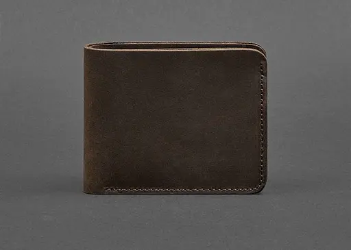 Чоловіче шкіряне портмоне 4.1 (4 кишені) темно-коричневе - фото 1
